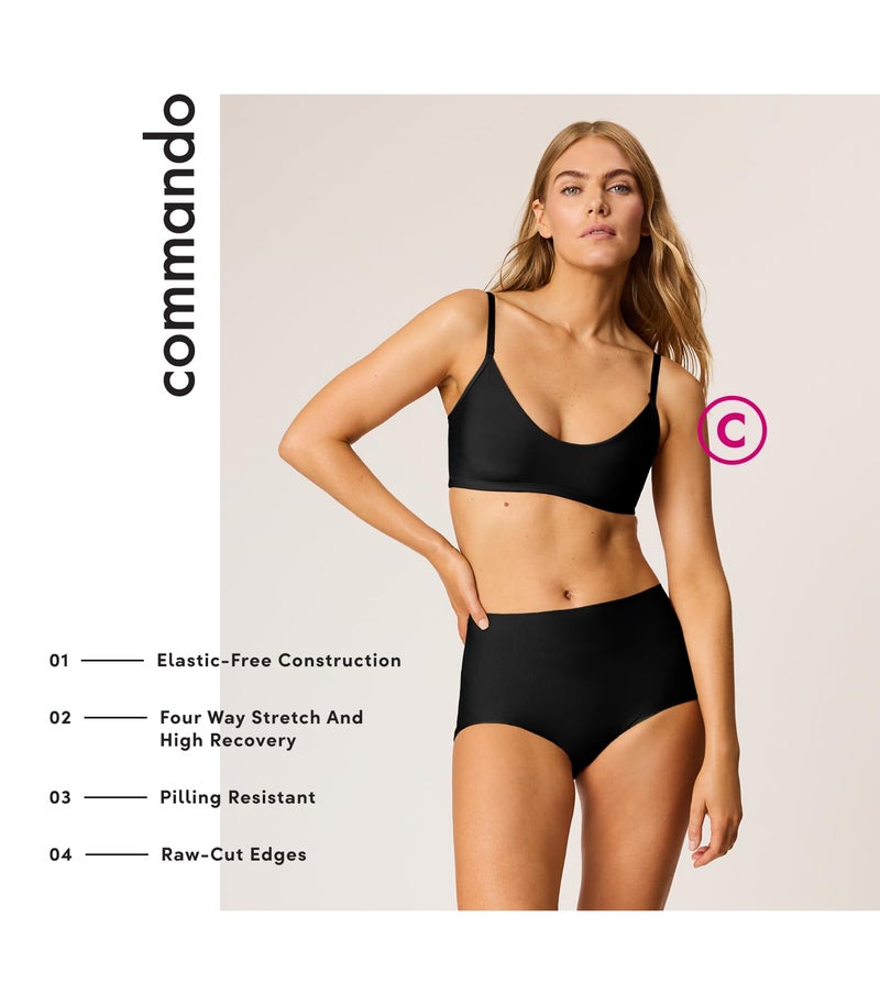 commando Butter High-Rise Bikini | High-Waist Seamless Panty in Exclusive Butterâ„¢ Fabric | Ultra-Soft, Invisible Comfort | Black, M - Image 3